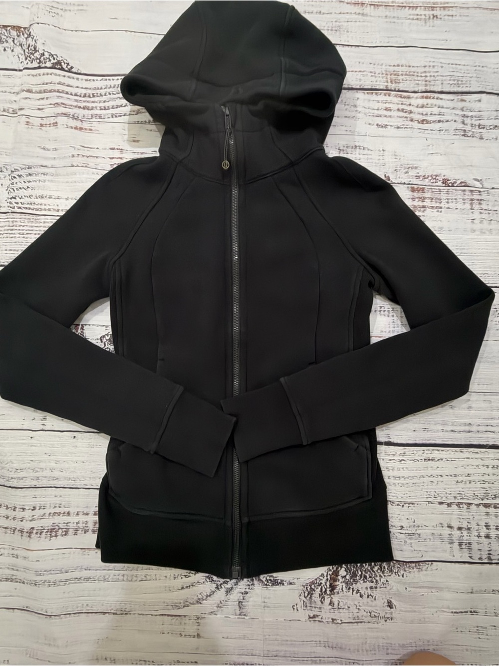 Black Women's Hooded Zip-Up Jacket size 2